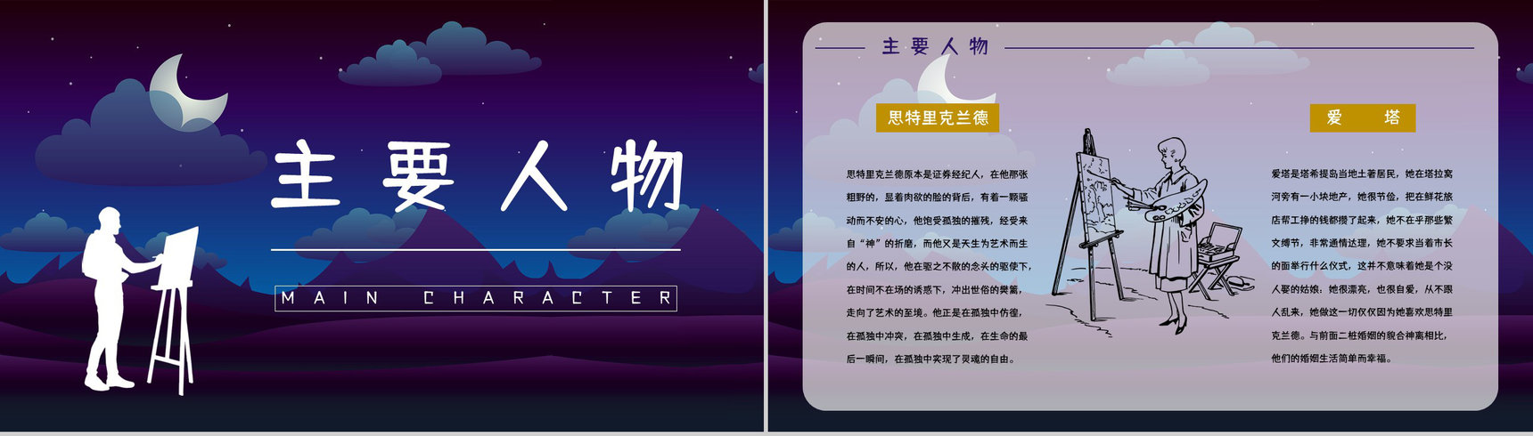 教育教学《月亮与六便士》长篇小说导读讲解教师备课课件通用PPT模板-5