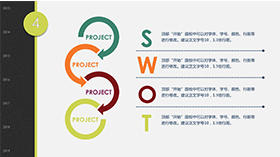 竖向排列SWOT分析说明PPT模板PPT