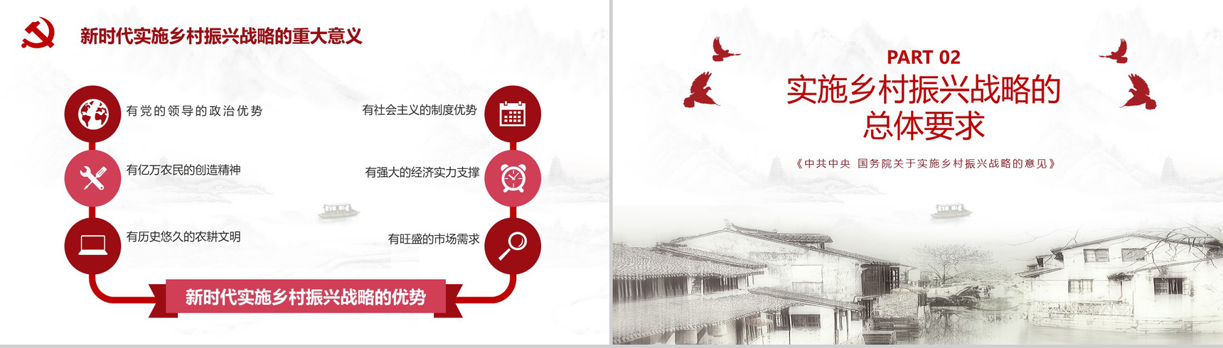 素描淡雅乡村振兴战略实施汇报PPT模板-5