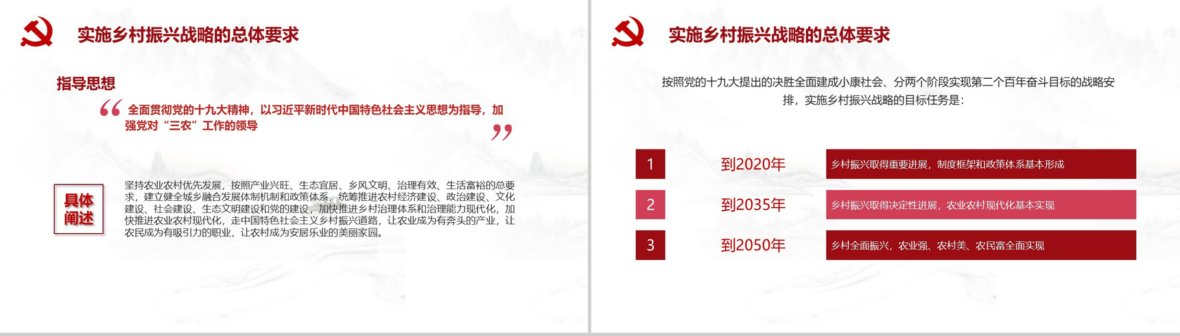 素描淡雅乡村振兴战略实施汇报PPT模板-6