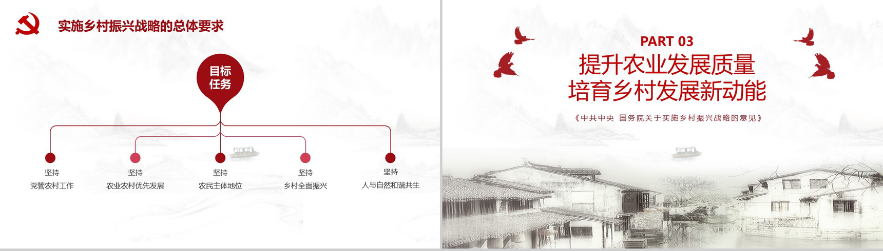素描淡雅乡村振兴战略实施汇报PPT模板-7