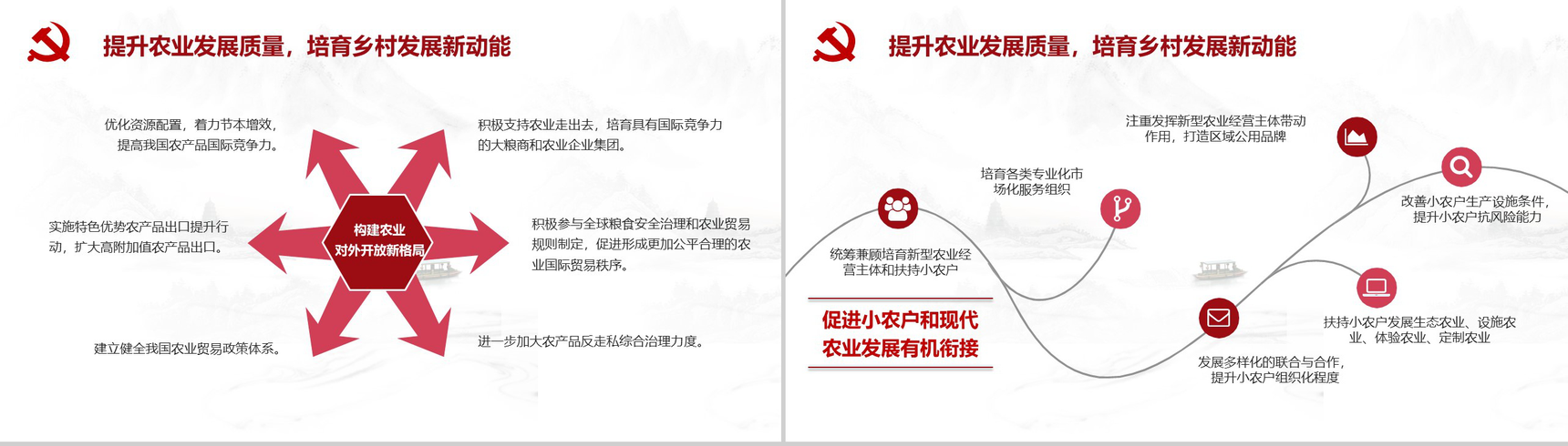 素描淡雅乡村振兴战略实施汇报PPT模板-10