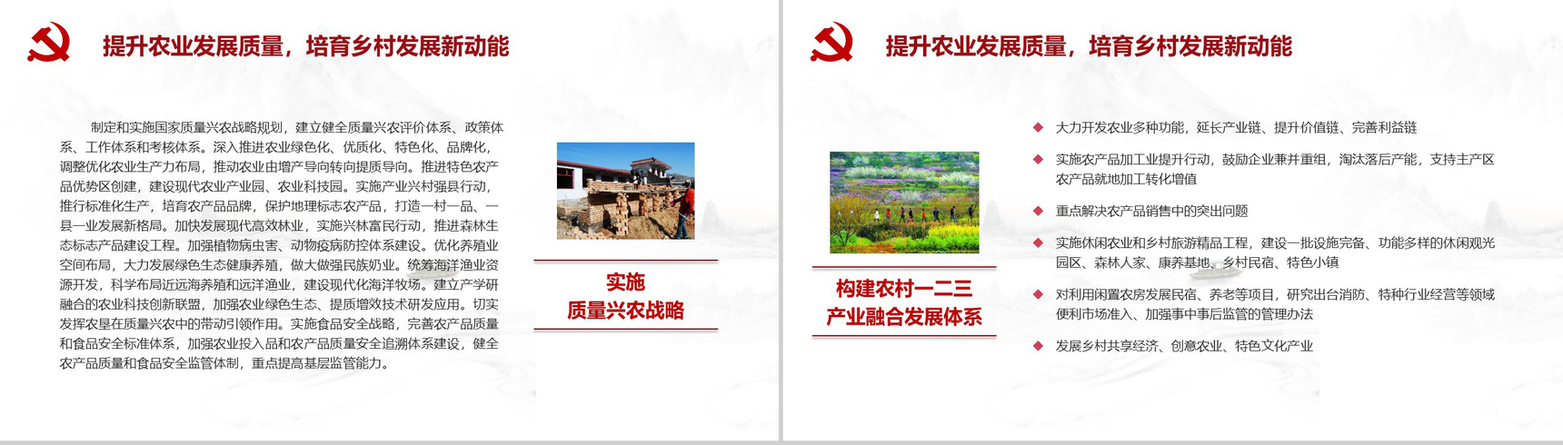 素描淡雅乡村振兴战略实施汇报PPT模板-9
