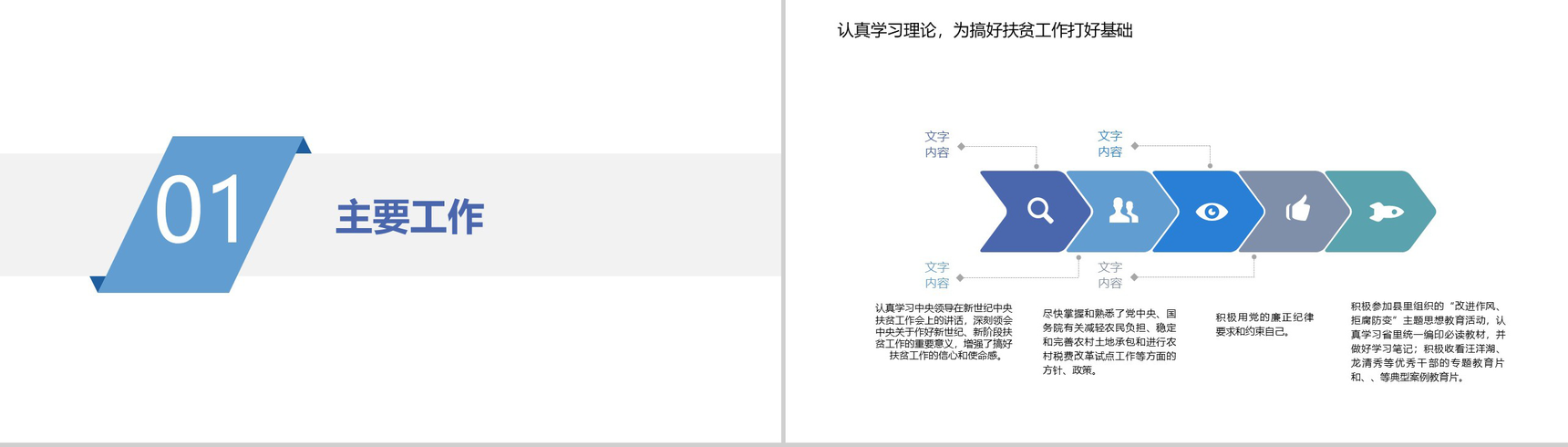 蓝色极简商务公务员挂职锻炼工作总结PPT模板-3