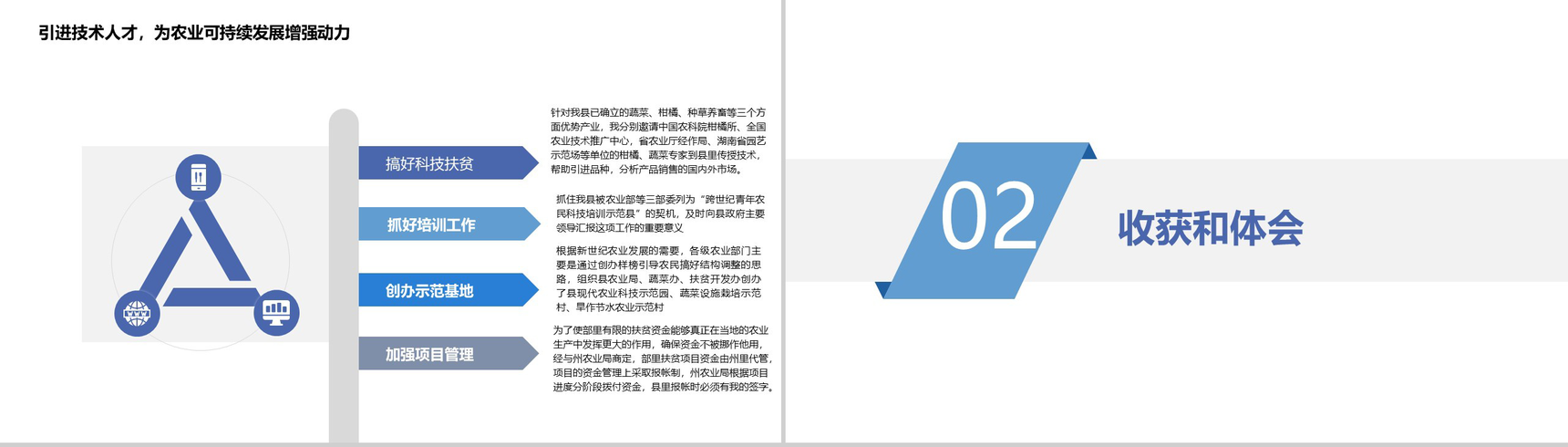蓝色极简商务公务员挂职锻炼工作总结PPT模板-5