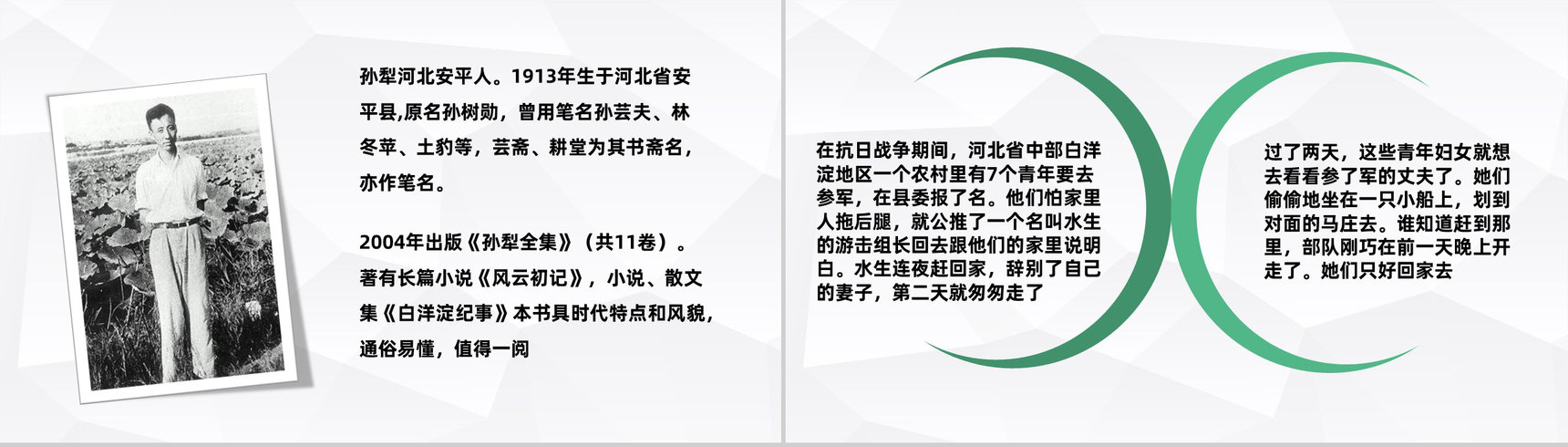 孙犁纪实类作品《白洋淀纪事》小说散文阅读赏析好书推荐PPT模板-5