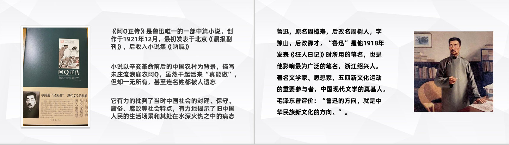 现代文学小说阅读鲁迅代表作之一《阿Q正传》名著赏析课件PPT模板-7