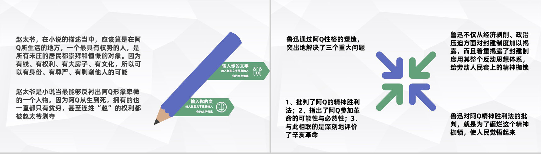 著名文学家鲁迅中篇小说《阿Q正传》现代文学作品鉴赏分析PPT模板-6