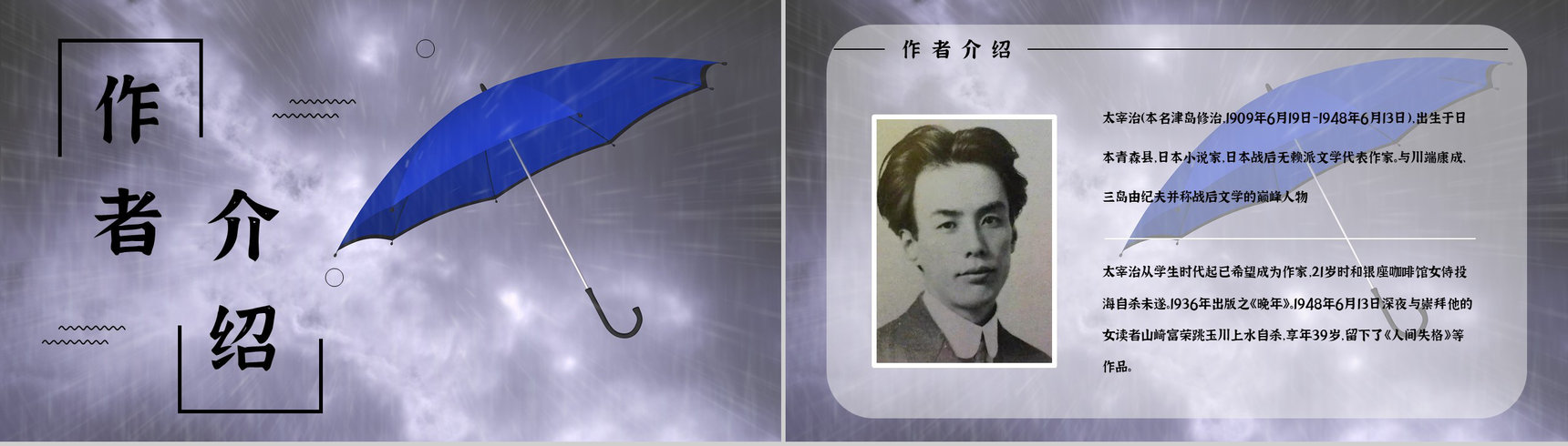 好书推荐之日本著名小说《人间失格》作品简介阅读体会心得分享会PPT模板-5