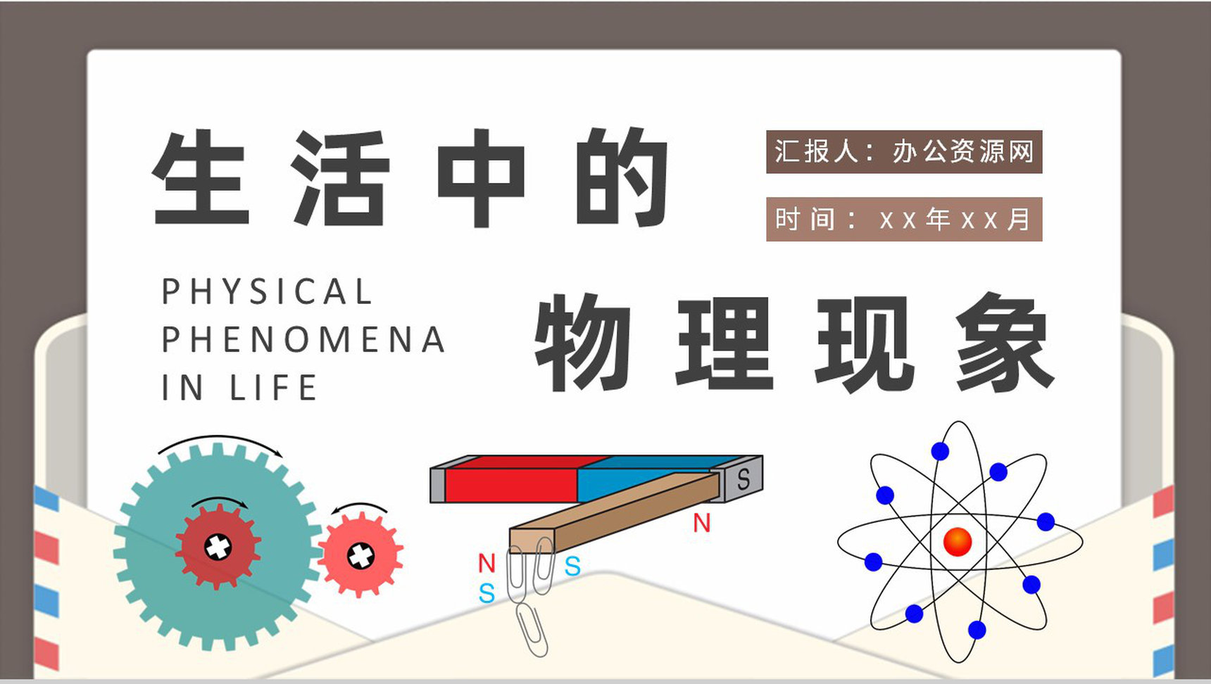 初高中物理知识学习总结生活中的物理现象实验报告PPT模板-1