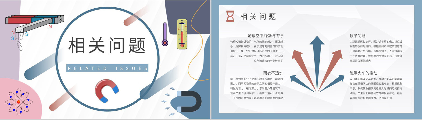 物理知识研究学习总结生活中的物理现象论文汇报演讲PPT模板-5