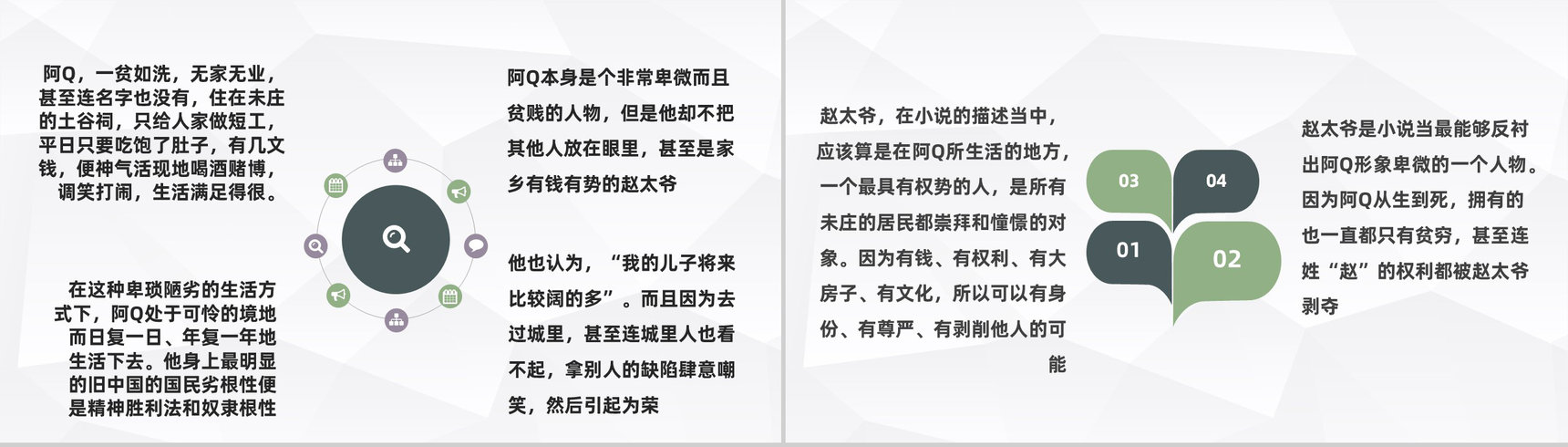 鲁迅著名文学作品《阿Q正传》读书心得摘要交流分享PPT模板-3