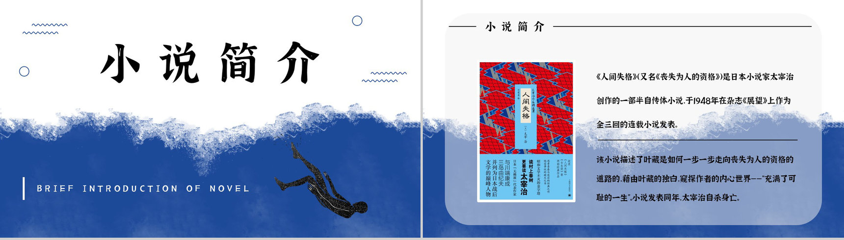 日本小说《人间失格》文学作品鉴赏读后感分享阅读体会交流PPT模板-5