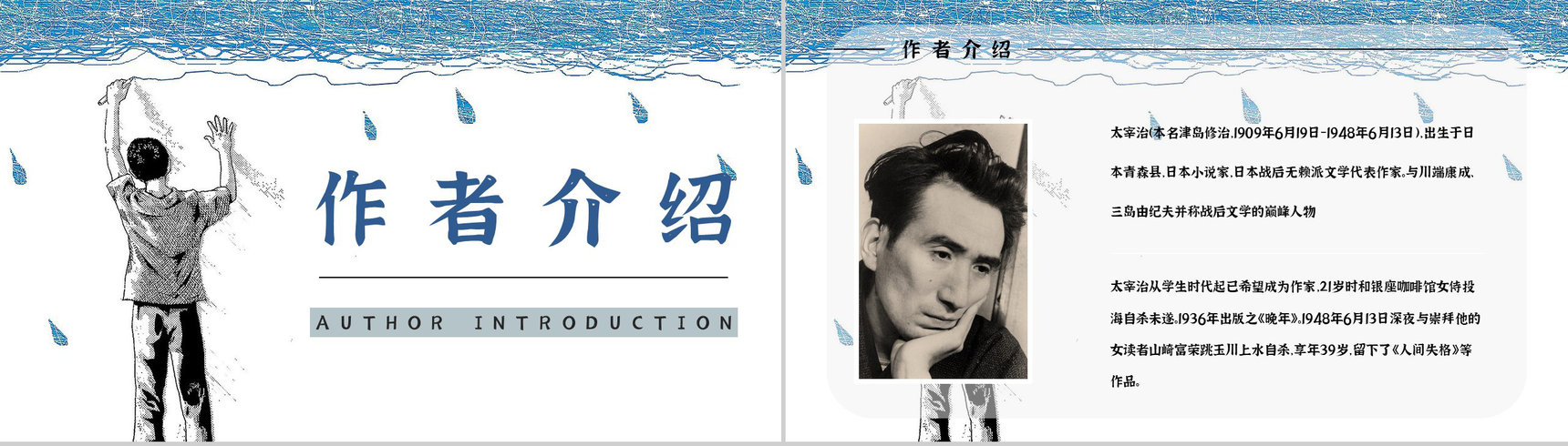 日本著名小说家太宰治所著《人间失格》作品导读好词好句摘抄赏析PPT模板-6