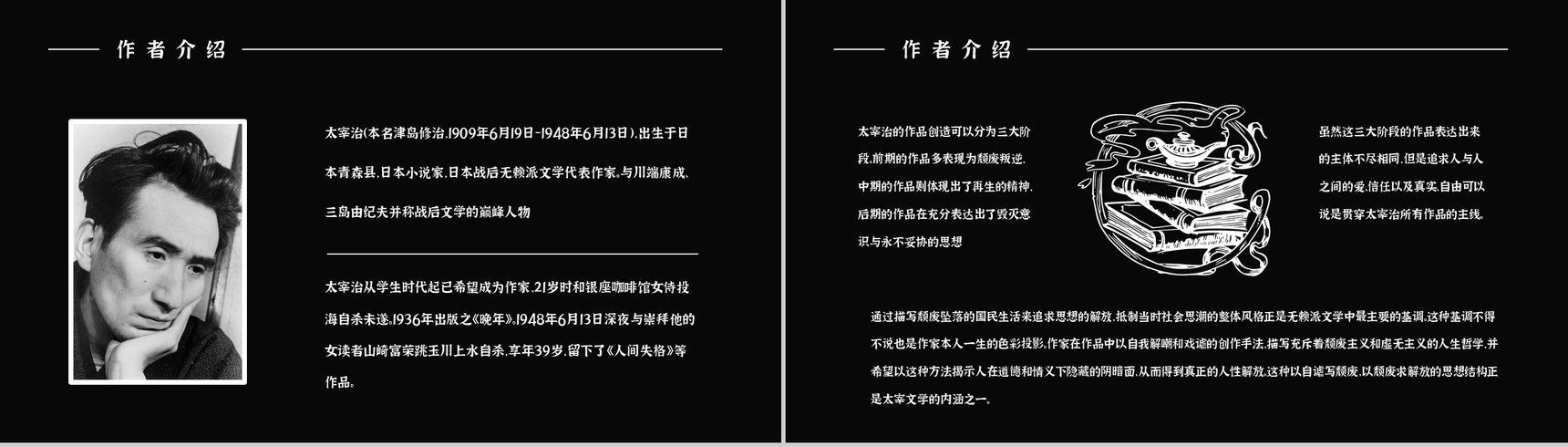 日本著名中篇小说《人间失格》读书心得体会交流分享通用PPT模板-4