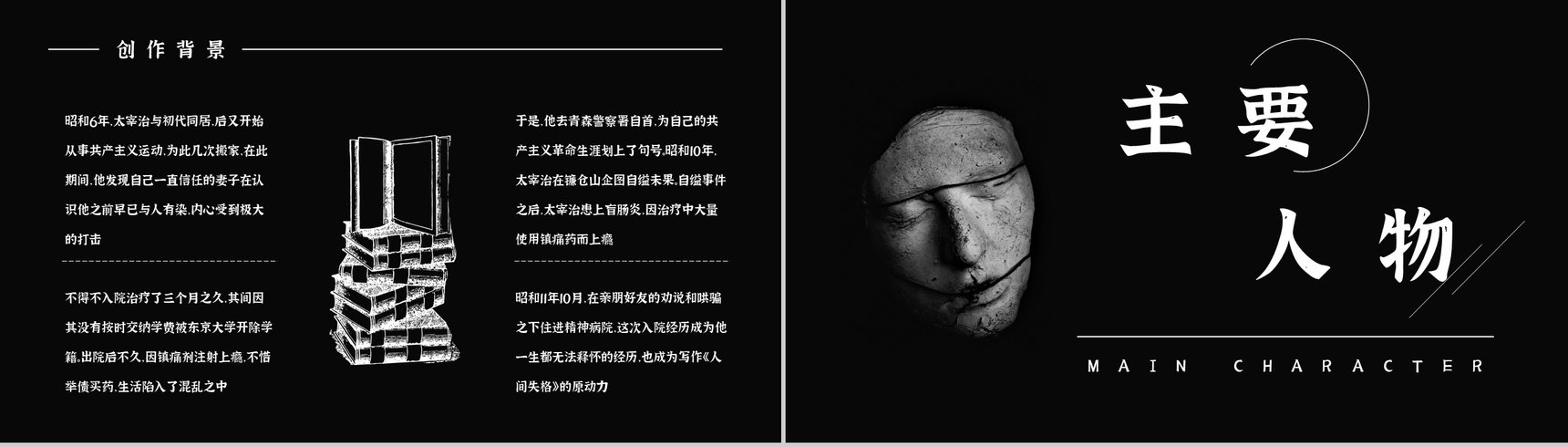 日本著名中篇小说《人间失格》读书心得体会交流分享通用PPT模板-6