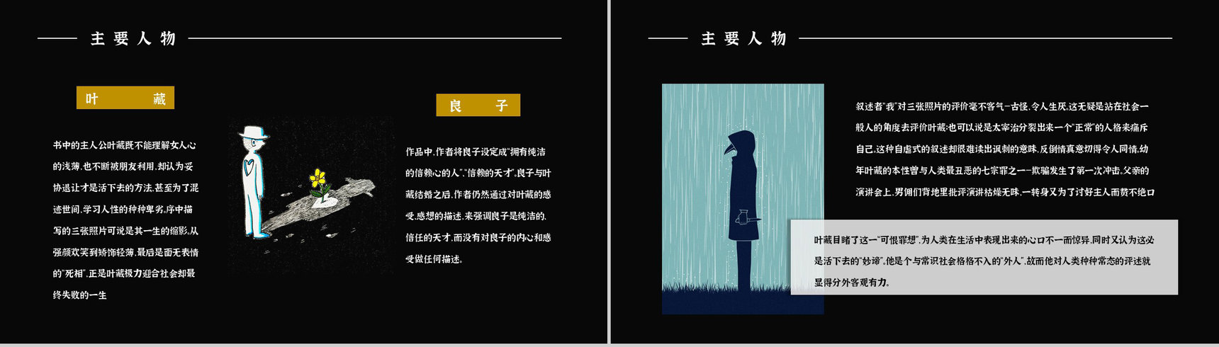 日本著名中篇小说《人间失格》读书心得体会交流分享通用PPT模板-7