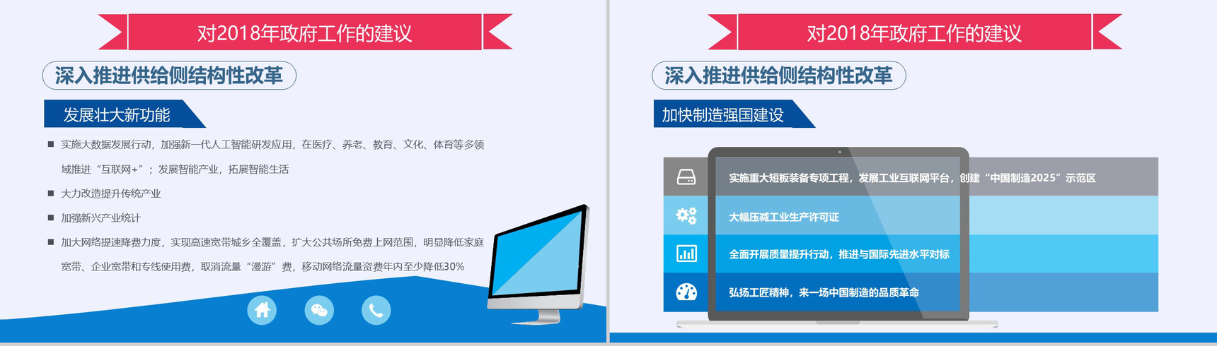 聚焦两会2018年政府工作报告PPT模板-17