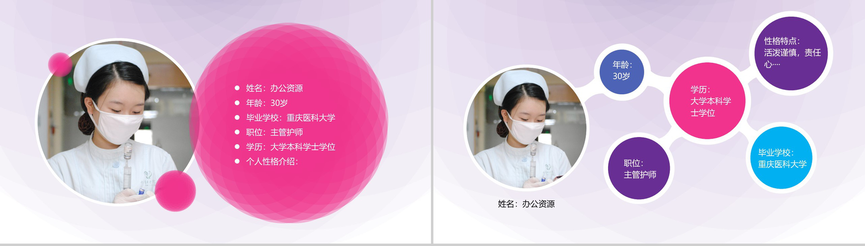 时尚创意框架完整医院护士长竞聘演讲报告PPT模板-3