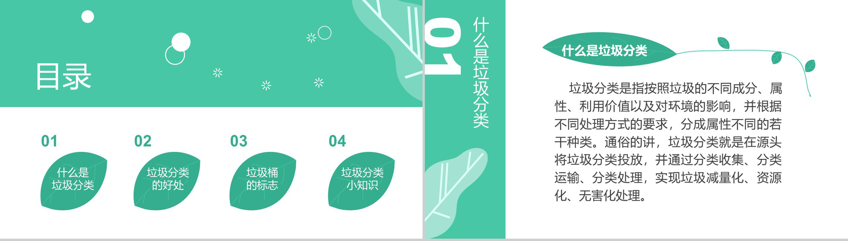 卡通扁平化2.5D垃圾分类主题PPT模板-2
