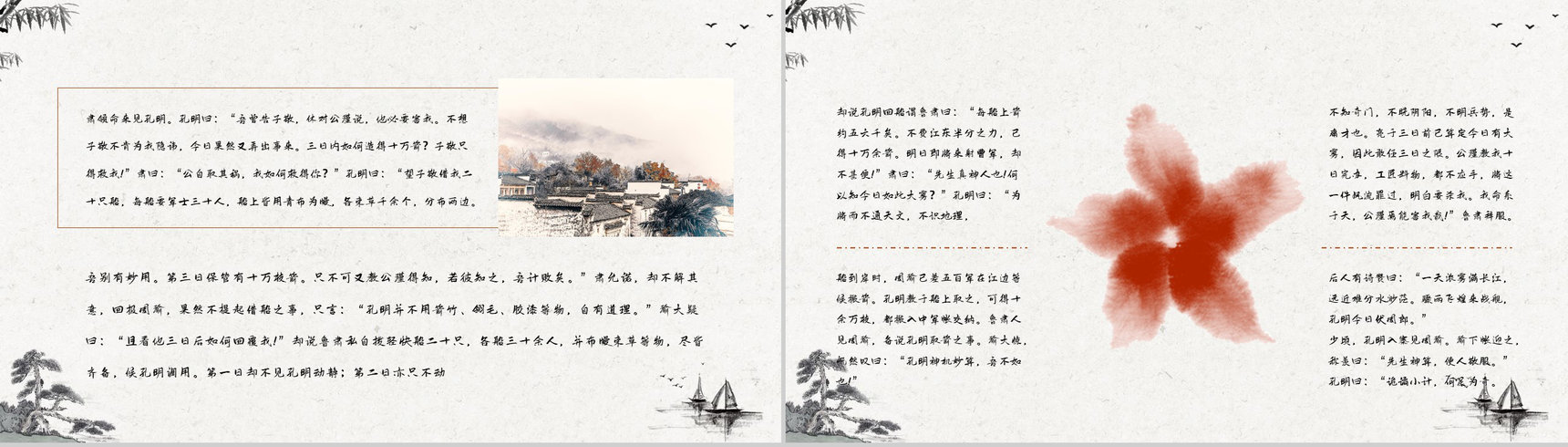 中国古典名著《三国演义》典故草船借箭故事介绍片段赏析PPT模板-7