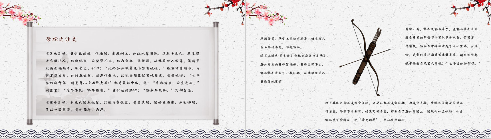 中国四大名著经典片段《三国演义草船借箭》作品导读好词好句摘抄PPT模板-4