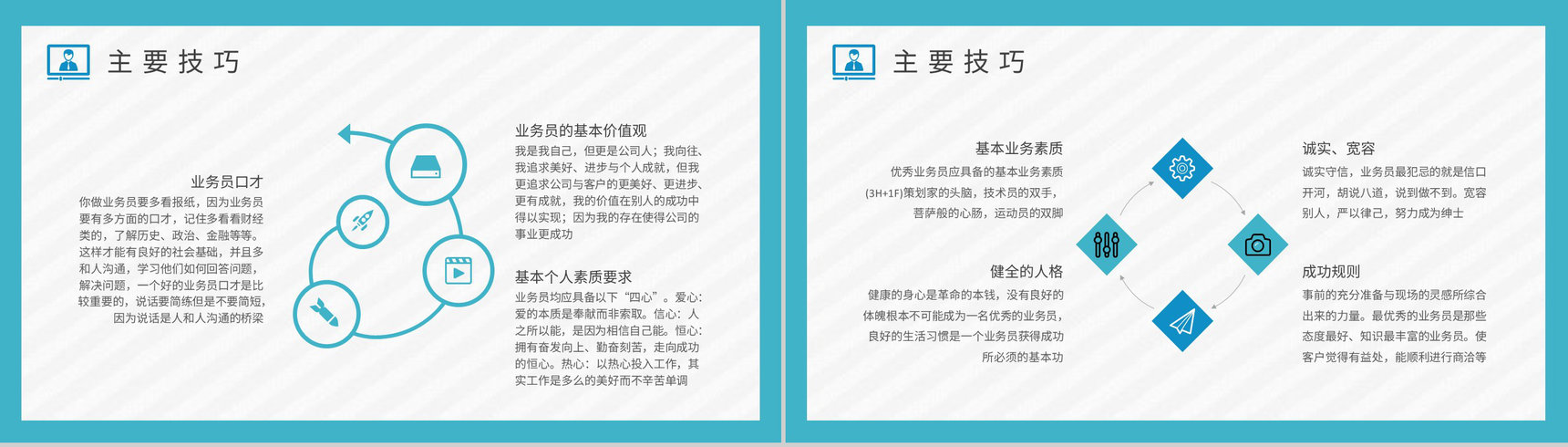 单位部门工作计划营销业务员岗位技能提升培训PPT模板-3