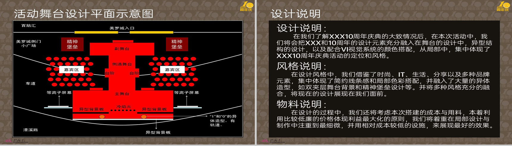 棕色简约风企业创立十周年庆典活动流程策划方案PPT模板-4
