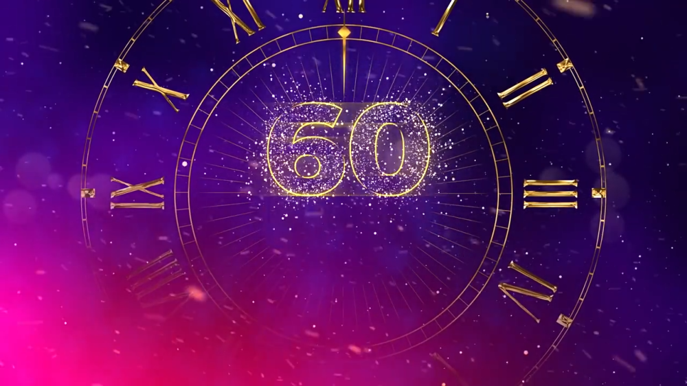 2024新年快乐时钟数字60秒倒计时动画