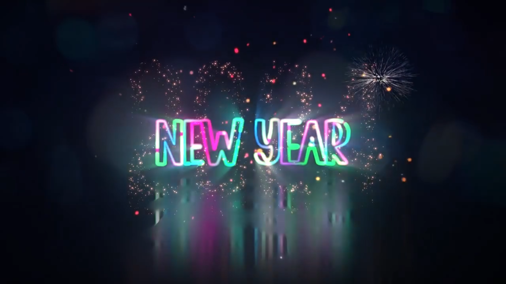 2024新年快乐缤纷烟花粒子片头(含原版