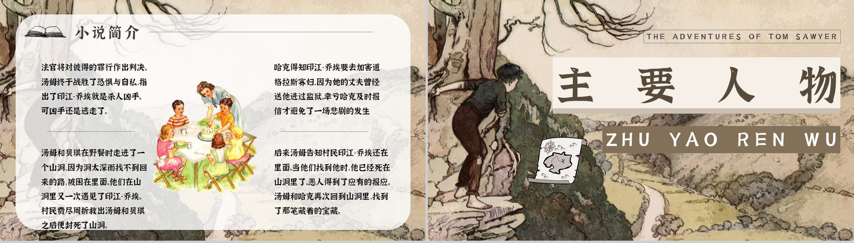 读书笔记《汤姆索亚历险记》作者简介名著片段赏析PPT模板-7