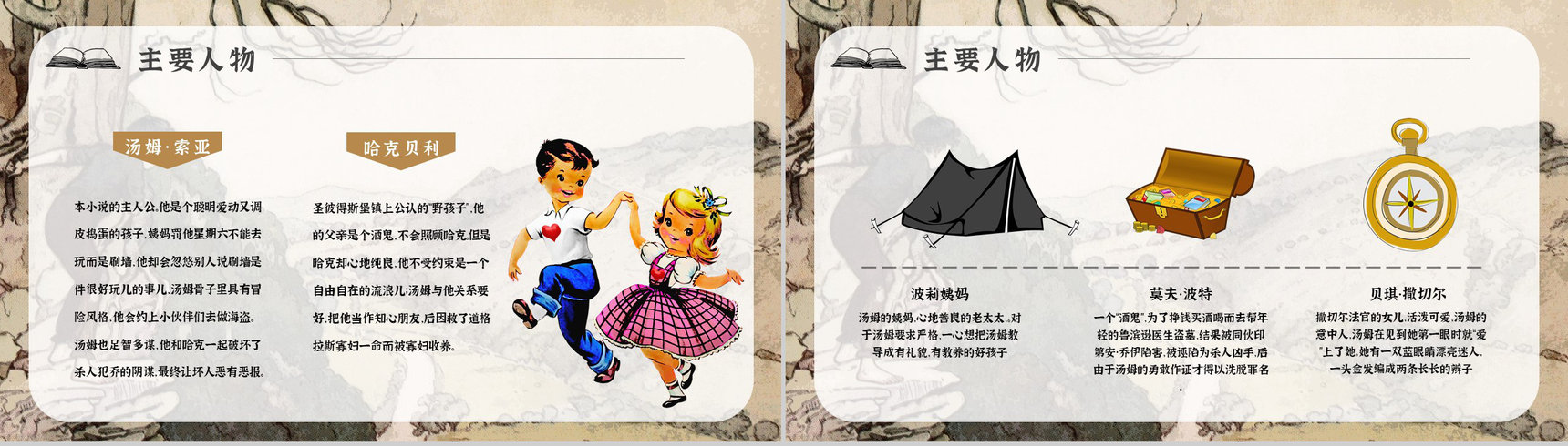 读书笔记《汤姆索亚历险记》作者简介名著片段赏析PPT模板-8