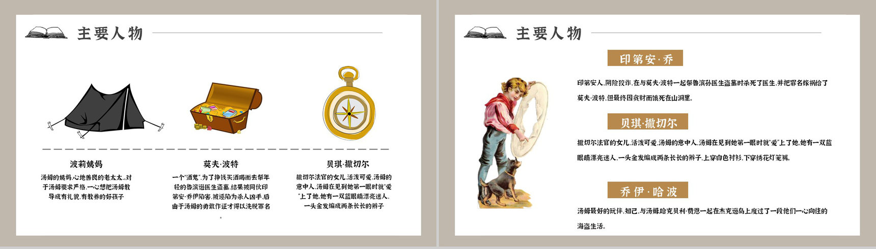 读书分享《汤姆索亚历险记》作品简介名著读后感PPT模板-3