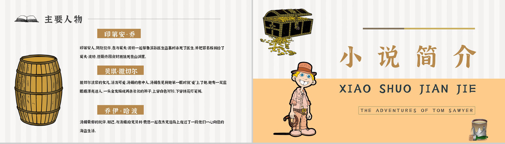 教育培训《汤姆索亚历险记》内容作者简介名著导读PPT模板-5