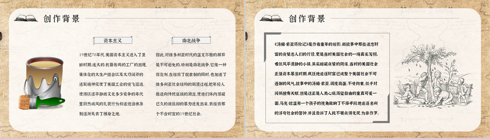 名著读后感《汤姆索亚历险记》艺术特色教师备课PPT模板-4