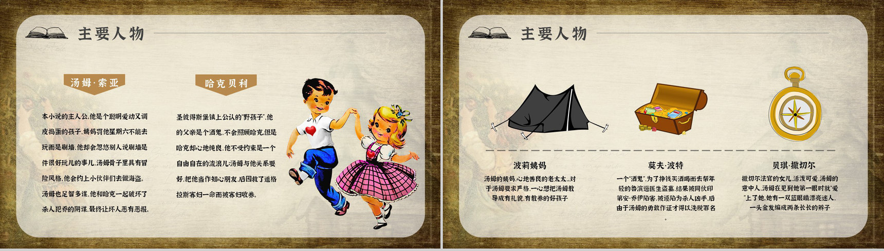 名著片段赏析《汤姆索亚历险记》内容简介教育培训PPT模板-11