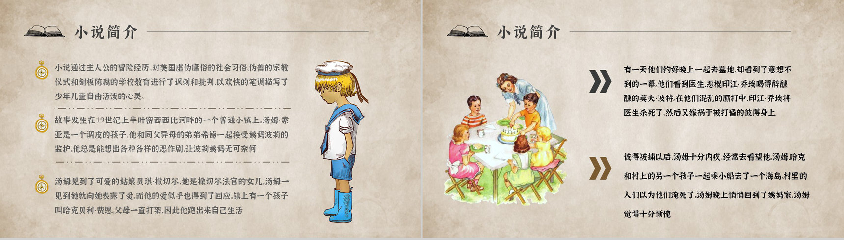 心得体会《汤姆索亚历险记》内容简介读书分享PPT模板-3