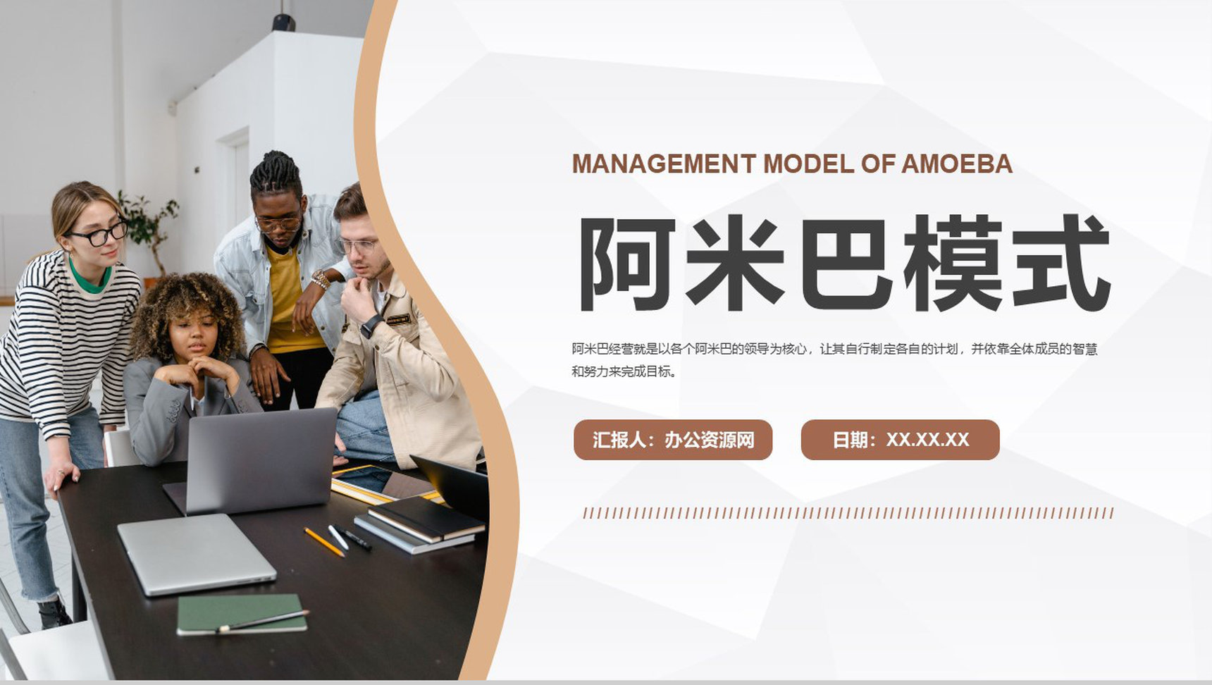 创业团队阿米巴模式学习公司股权激励制度培训PPT模板-1