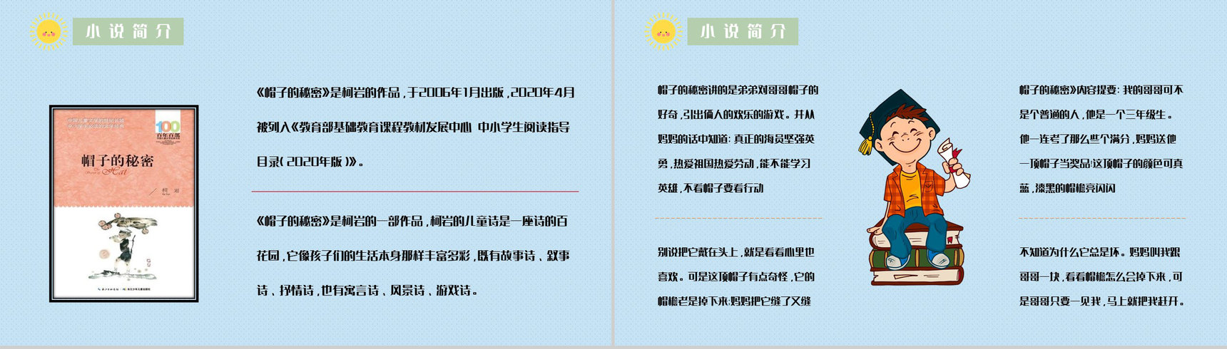 教育教学《帽子的秘密》柯岩所著图书介绍儿童必读书籍分享PPT模板-6
