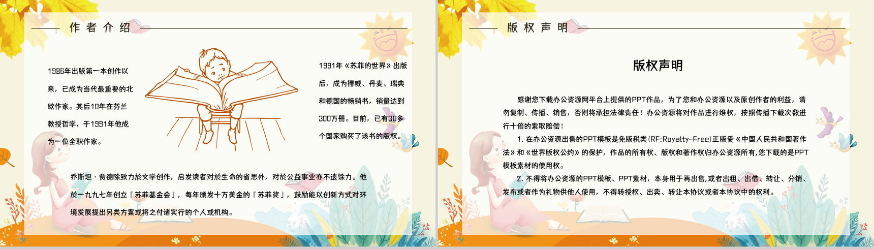 国外知名畅销书籍《苏菲的世界》作品简介经典片段摘抄赏析课件PPT模板-11