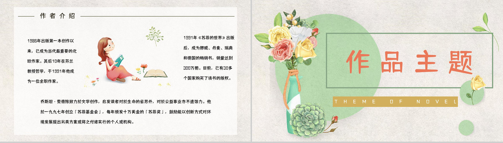 中学生必读名著《苏菲的世界》长篇小说片段鉴赏读书心得交流分析PPT模板-3