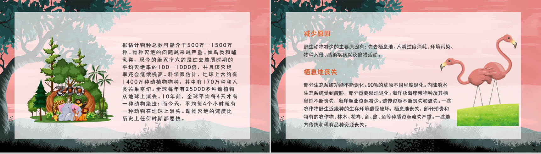 卡通风保护野生动物拒绝野味活动公益宣传教育讲座策划书汇报PPT模板-9