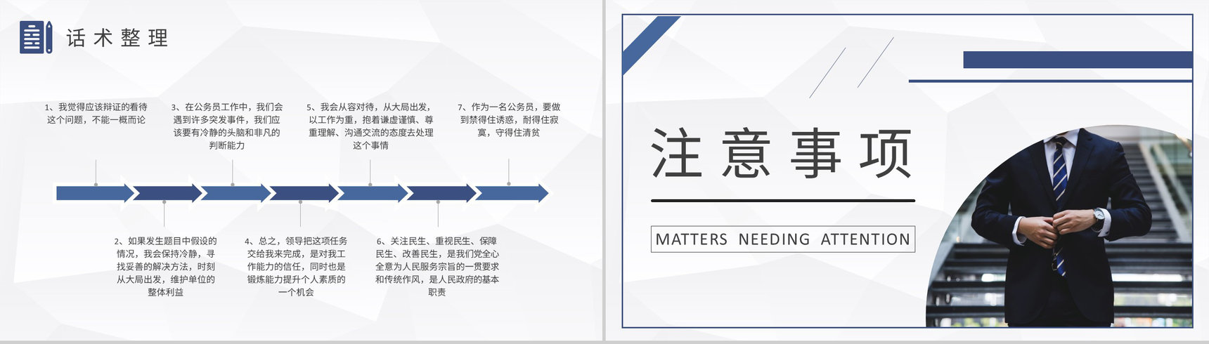 考公知识培训课件公考员面试技巧和注意事项说明PPT模板-7