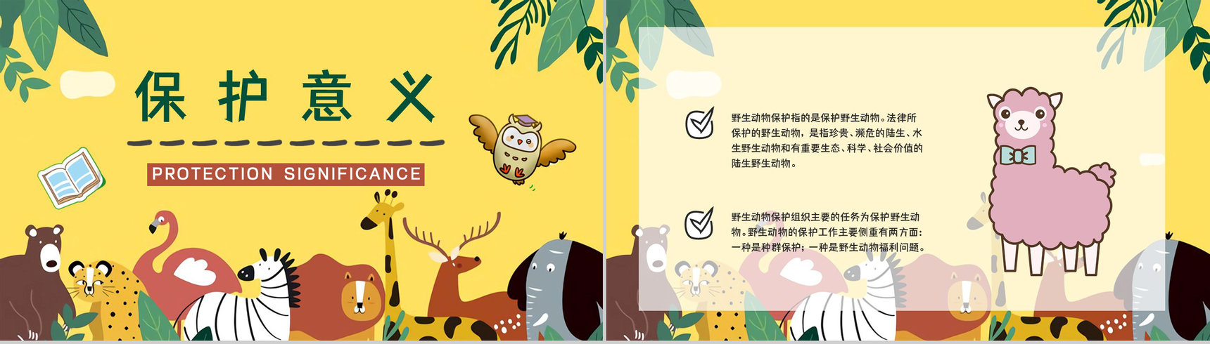 公益活动宣传野生动物保护策划学校教育培训课外活动讲座PPT模板-2