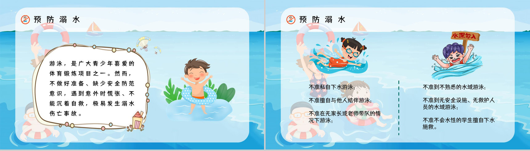 中小学生安全教育之夏季游泳防溺水知识培训讲座学生自我保护意识提高PPT模板-4