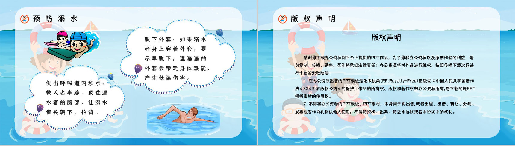 中小学生安全教育之夏季游泳防溺水知识培训讲座学生自我保护意识提高PPT模板-9