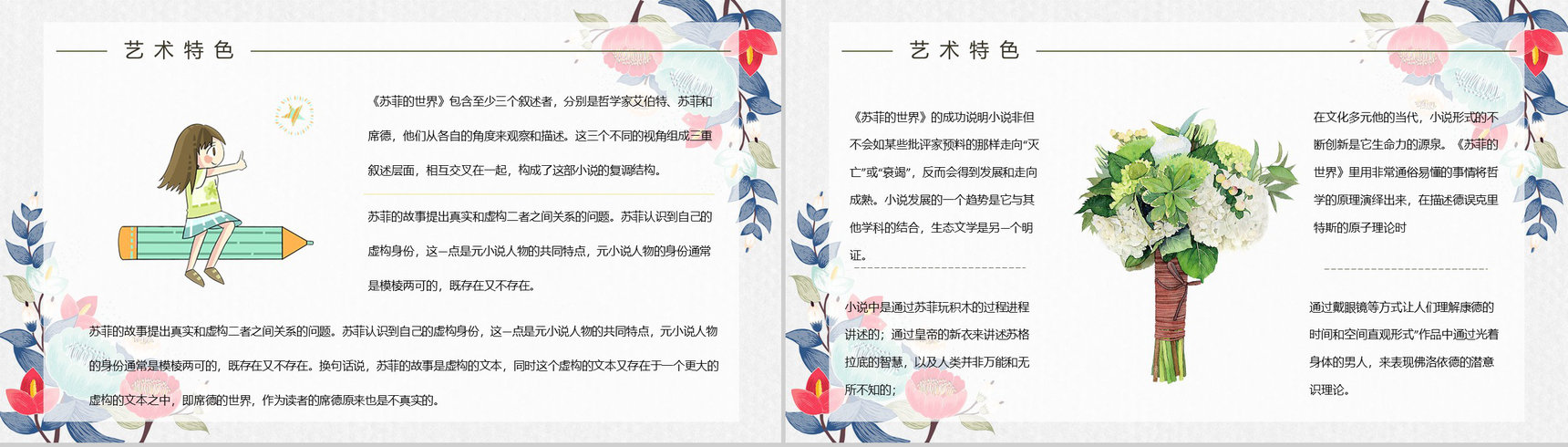 著名哲学书籍《苏菲的世界》长篇小说知识梳理内容鉴赏读书笔记梳理分析PPT模板-3