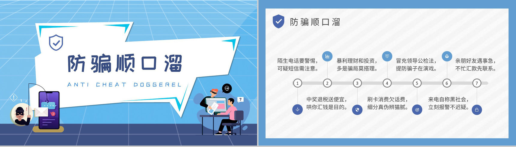 公司网络安全工作汇报防电信诈骗知识宣传计划方案PPT模板-7