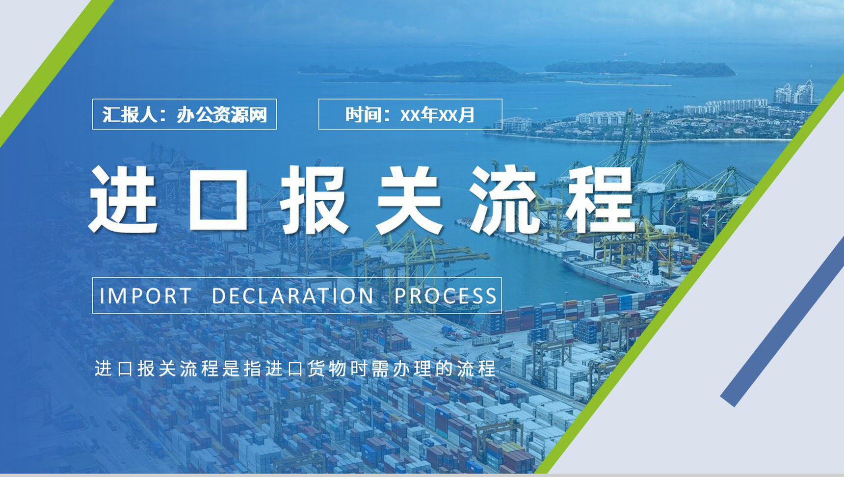 进口报关流程概念解析培训报关程序及种类介绍PPT模板-1