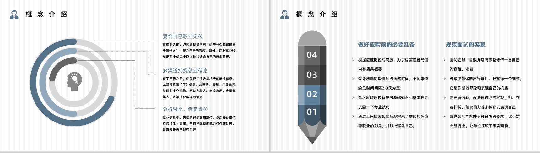 大学毕业生求职面试技巧重点讲解就业指南指导报告总结PPT模板-4
